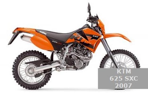 2007年　KTM625 KTM 625 SXC - 2007 - technické parametry, názory motorkářů